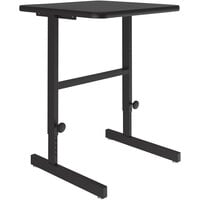 Correll 20" x 24" Black Granite Thermal-Fused Laminate Top 34" - 42" Adjustable Standing Height Work Station