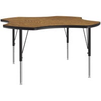 Correll 48" Clover Medium Oak 19" - 29" Adjustable Height Thermal-Fused Laminate Top Activity Table