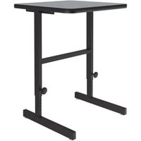 Correll 20" x 24" Gray Granite Thermal-Fused Laminate Top 34" - 42" Adjustable Standing Height Work Station