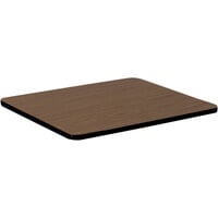 Correll Square Walnut Finish Thermal-Fused Laminate Bar & Cafe Table Top
