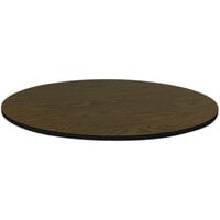 Correll Round Walnut Finish Thermal-Fused Laminate Bar & Cafe Table Top