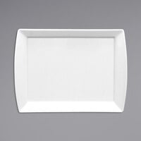 Fortessa Fortaluxe Tavola 8" x 5 3/4" Bright White Rectangular Porcelain Tray with Handles - 24/Case