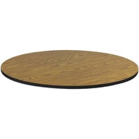 Correll Round Medium Oak Finish Thermal-Fused Laminate Bar & Cafe Table Top