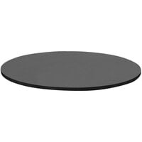 Correll Round Black Granite Finish Thermal-Fused Laminate Bar & Cafe Table Top