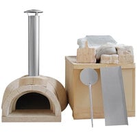 WPPO WDIY-AD100 52" x 55" x 31" DIY Tuscany Wood-Fired Outdoor Pizza Oven Kit with Stainless Steel Flue and Black Door