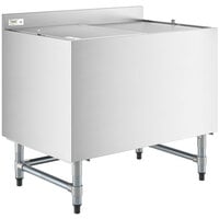 Regency 24" x 36" Stainless Steel Beer Box with Lid and 3" Backsplash - 20 3/4" x 33 3/4" x 18" Bowl