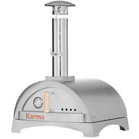 WPPO WKK-01S-304 Karma 25 Stainless Steel Wood Fire Outdoor Pizza Oven with Countertop Base
