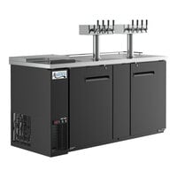 Avantco UDD-3-CT-8 Black Kegerator / Beer Dispenser with (2) Quadruple Tap Tower and Club Top - (3) 1/2 Keg Capacity