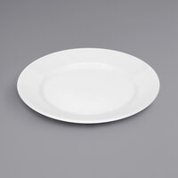 Bauscher by BauscherHepp Bistro 8 5/16" Porcelain Bright White Wide Rim Flat Plate - 12/Case