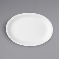 Bauscher by BauscherHepp Smart 12 5/8" x 9" Bright White Oval Porcelain Coupe Platter - 6/Case
