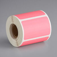 Lavex 2" x 1 1/4" Pink Top Coated Direct Thermal Removable Label - 280/Roll