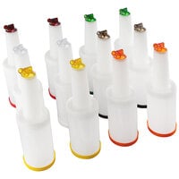 Carlisle Store N' Pour 1 Qt. Container Set with Assorted Color Caps, Spouts, and Necks PS601N00