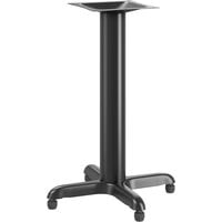 Lancaster Table & Seating Stamped Steel 22" x 22" Black 4" Standard Height Column Table Base with FLAT Tech Equalizer