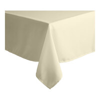 Intedge 54" x 110" Rectangular Ivory 100% Polyester Hemmed Cloth Table Cover