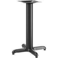 Lancaster Table & Seating Stamped Steel 22" x 22" Black 4" Standard Height Column Table Base with Leveling Table Feet