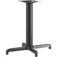 Lancaster Table & Seating Stamped Steel 22" x 30" Black 4" Standard Height Column Table Base with FLAT Tech Equalizer