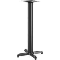 Lancaster Table & Seating Stamped Steel 22" x 22" Black 4" Bar Height Column Table Base with Leveling Table Feet