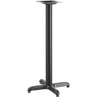 Lancaster Table & Seating Stamped Steel 22" x 22" Black 3" Bar Height Column Table Base with Leveling Table Feet