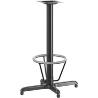 Lancaster Table & Seating Stamped Steel 22" x 30" Black 3" Bar Height Column Table Base with 16" Foot Ring