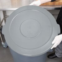Continental 4445GY Huskee 44 Gallon Gray Round Trash Can Lid
