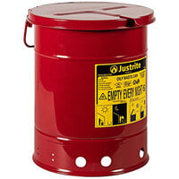 Justrite 6 Gallon Red Oily Waste Can