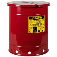Justrite 14 Gallon Red Oily Waste Can