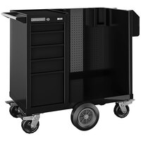 Champion Tool Storage FM Pro 15" x 20" Black 5-Drawer Cabinet with 41" Sanitation Cart FMP1505LMCS-BK
