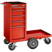 Champion Tool Storage FM Pro 15" x 20" Red 5-Drawer Cabinet with 41" Maintenance Cart FMP1505LMC-RD