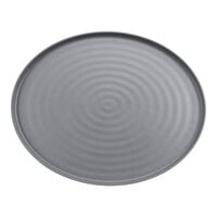 GET Roca Matte 20" x 16" Black Melamine Oval Platter - 3/Case