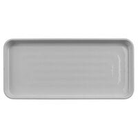 GET Roca Glazed 13" x 6" White Melamine Rectangular Plate - 12/Case