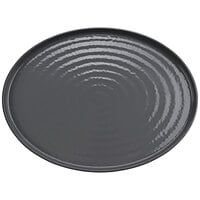 GET Roca Glazed 16" x 12" Gray Melamine Oval Platter - 6/Case