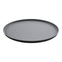 GET Roca Matte 16" x 12" Black Melamine Oval Platter - 6/Case
