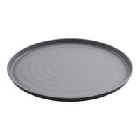 GET Roca Matte 14" x 10" Black Melamine Oval Platter - 6/Case