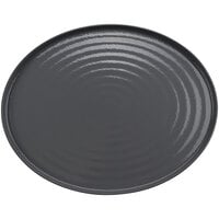 GET Roca Glazed 20" x 16" Gray Melamine Oval Platter - 3/Case