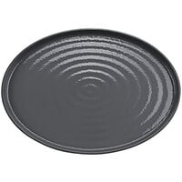 GET Roca Glazed 14" x 10" Gray Melamine Oval Platter - 6/Case