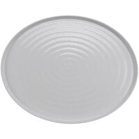 GET Roca Glazed 20" x 16" White Melamine Oval Platter - 3/Case