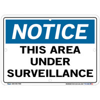 Vestil 10 1/2" x 7 1/2" "Notice / This Area Under Surveillance" Aluminum Sign SI-N-24-A-AL-063