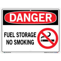 Vestil 12 1/2" x 9 1/2" "Danger / Fuel Storage / No Smoking" Polystyrene Sign SI-D-17-B-PS-040