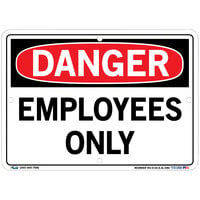 Vestil 10 1/2" x 7 1/2" "Danger / Employees Only" Aluminum Sign SI-D-03-A-AL-080