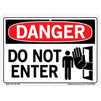 Vestil 10 1/2" x 7 1/2" "Danger / Do Not Enter" Aluminum Sign SI-D-05-A-AL-063