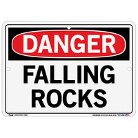 Vestil 10 1/2" x 7 1/2" "Danger / Falling Rocks" Aluminum Sign SI-D-21-A-AL-040