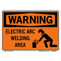 Vestil 10 1/2" x 7 1/2" "Warning / Electric Arc Welding Area" Vinyl Label / Decal Sign SI-W-17-A-LB-011