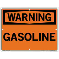 Vestil 12 1/2" x 9 1/2" "Warning / Gasoline" Polystyrene Sign SI-W-60-B-PS-040
