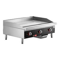 Cooking Performance Group GU-CPG-36-M Ultra Series 36" Chrome Plated Electric Countertop Griddle - 9,000W / 12,000W, 208 / 240V
