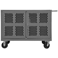 Durham Mfg 54 1/8" x 24 3/8" x 36 1/2" Double-Sided Cart with Louvered Panels PJ-2448-LP-95