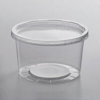 Choice 16 oz. Customizable Microwavable Clear Round Deli Container and Lid Combo Pack - 250/Case