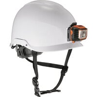 Ergodyne Skullerz 8974LED White Class E Safety Helmet with LED Light and 6-Point Ratchet Suspension