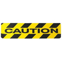 SlipDoctors 6" x 24" Black / Yellow "Caution" Non-Slip Pre-Cut Adhesive Stair Tread S-AD-STAIR1CAUN