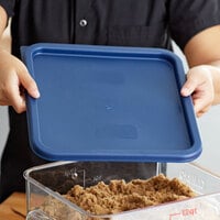 Cambro CamSquares® 12, 18, and 22 Qt. Blue Square Polyethylene Food Storage Container Lid