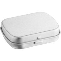 2 5/16" x 1 7/8" x 9/16" Silver Rectangular Tin with Hinged Lid - 720/Case